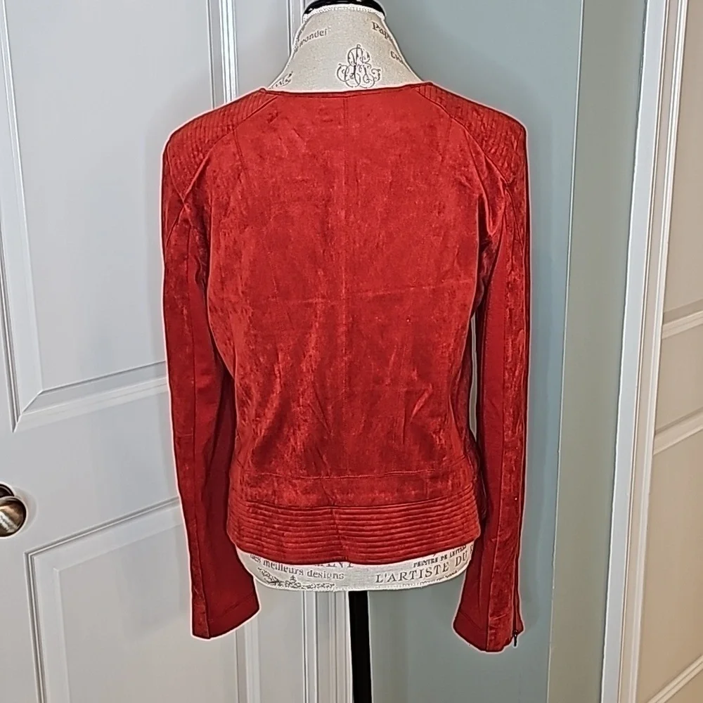 Fate Burnt Orange Delilah Suede Cropped Jacket - Size Large - Picture 9 of 13